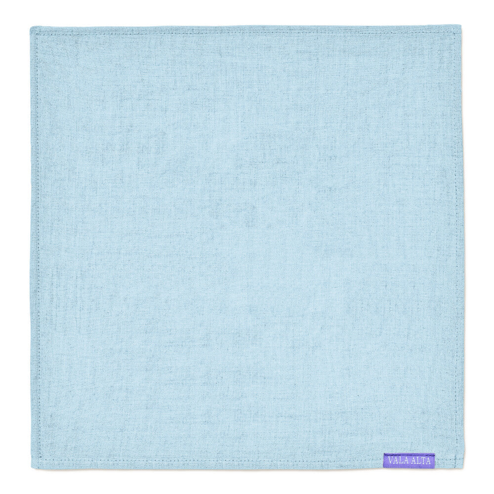 Irish Linen Handkerchiefs - Made in the USA - Light Blue - Vala Alta - Product Image