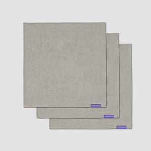 Open image in slideshow, Irish Linen Handkerchiefs - Made in the USA - 3 Pack - Natural Flax - Vala Alta - Product Image
