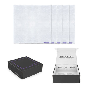 Open image in slideshow, Irish Linen Handkerchiefs - Made in the USA - 5 Gift Box - White - Vala Alta - Product Image
