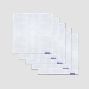 Open image in slideshow, Irish Linen Handkerchiefs - Made in the USA - 5 Pack - White - Vala Alta - Product Image
